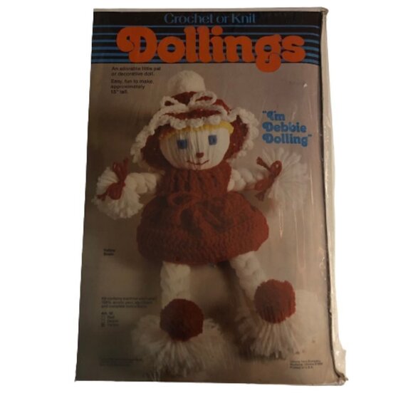 Vintage Crochet or Knit doll Kit 15" tall in Yellow - Picture 1 of 1